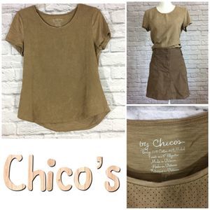🌷 Chicos 0 Perforated Sleeveless Comfortable Top